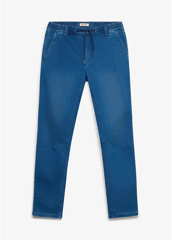 Jean jogger &agrave; taille &eacute;lastiqu&eacute;e regular, fusel&eacute;, bonprix