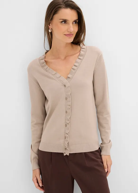 Feinstrickjacke aus flie&szlig;endem Viskose-Mix, bonprix