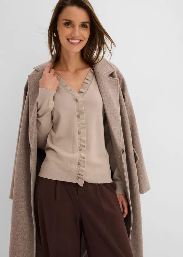 Feinstrickjacke aus flie&szlig;endem Viskose-Mix, bonprix