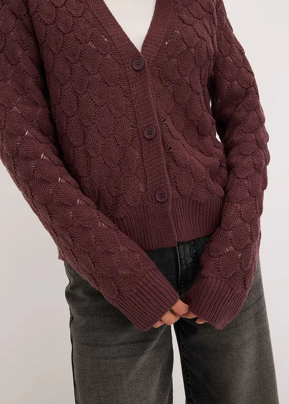 Ajour-Strickjacke, bonprix