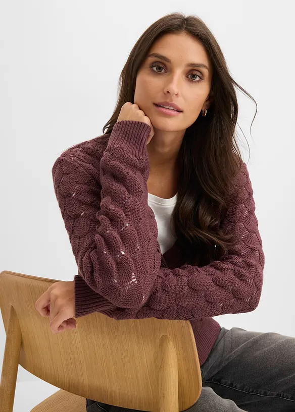 Ajour-Strickjacke, bonprix