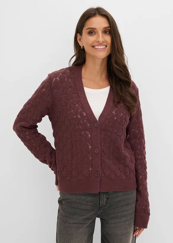 Ajour-Strickjacke, bonprix