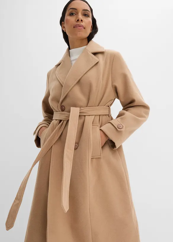 Winter-Trenchcoat in Wolloptik, bonprix