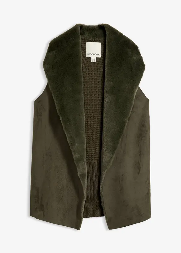 Gilet sans manches en peluche, bonprix