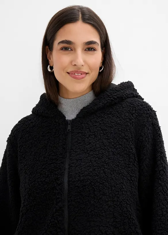 Veste en sherpa coupe trap&egrave;ze avec fentes lat&eacute;rales, bonprix