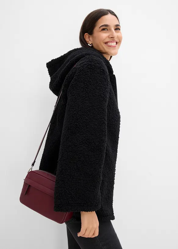 Veste en sherpa coupe trap&egrave;ze avec fentes lat&eacute;rales, bonprix