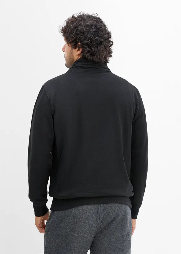 Sweat &agrave; col ch&acirc;le et d&eacute;tails enduits, bonprix