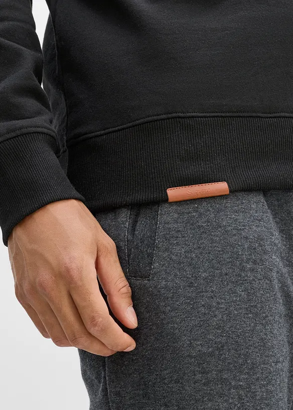 Sweat &agrave; col ch&acirc;le et d&eacute;tails enduits, bonprix