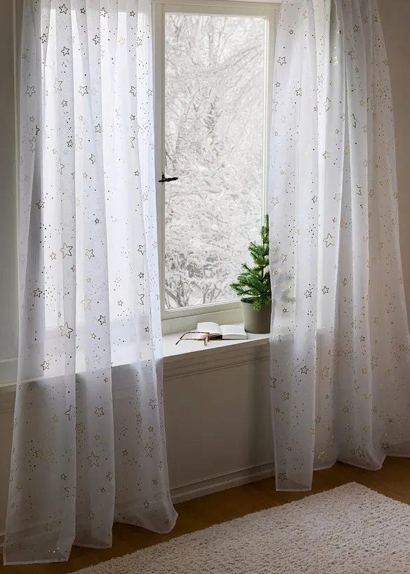 Gardine mit Glanz Sternen (1er Pack), bonprix