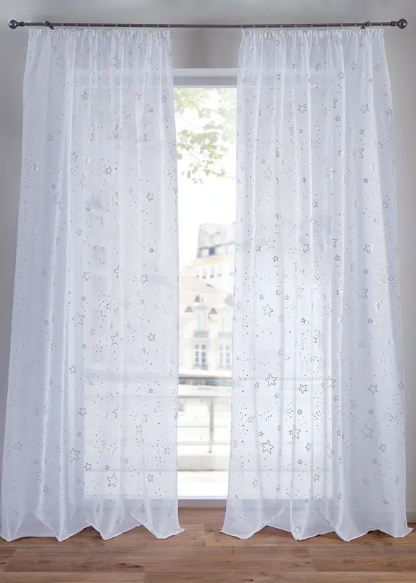 Voilage avec &eacute;toiles brillantes (1 pce), bonprix