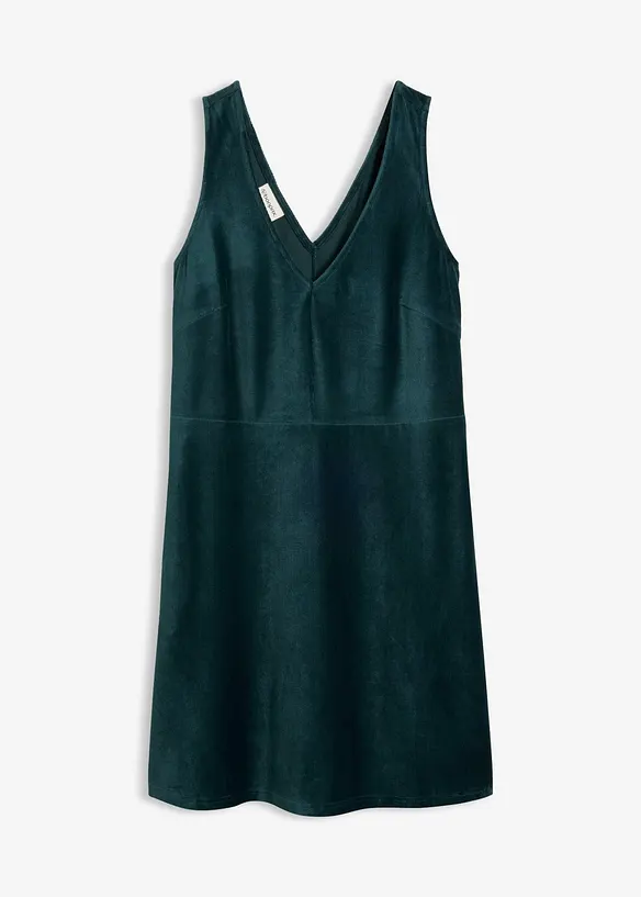 Latzkleid aus elastischem Cord, bonprix