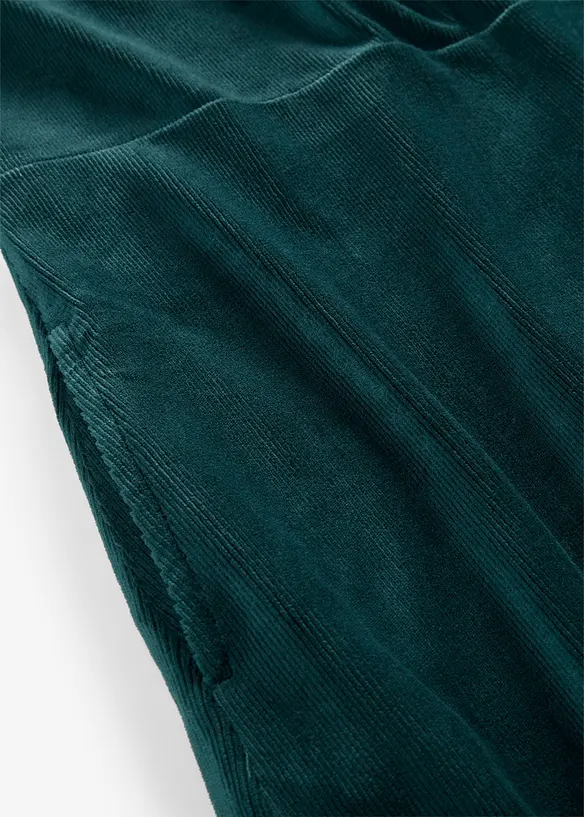 Latzkleid aus elastischem Cord, bonprix
