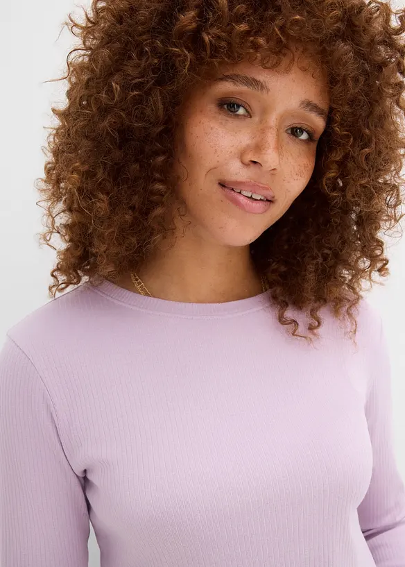 T-shirt c&ocirc;tel&eacute; manches longues 100&nbsp;% coton, bonprix