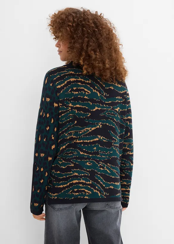 Feinstrickpullover im Animal-Design, bonprix