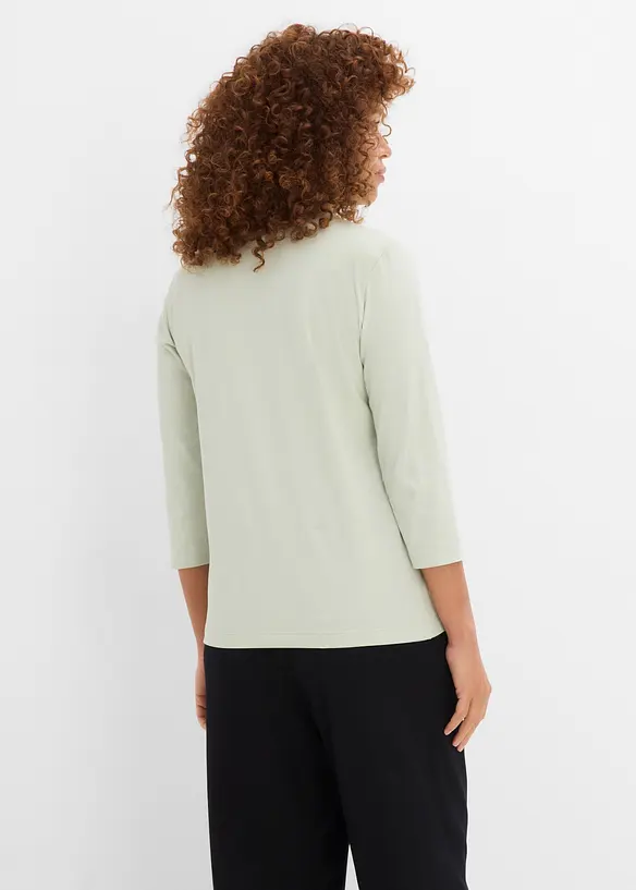 T-shirt manches 3/4 en coton extensible, bonprix