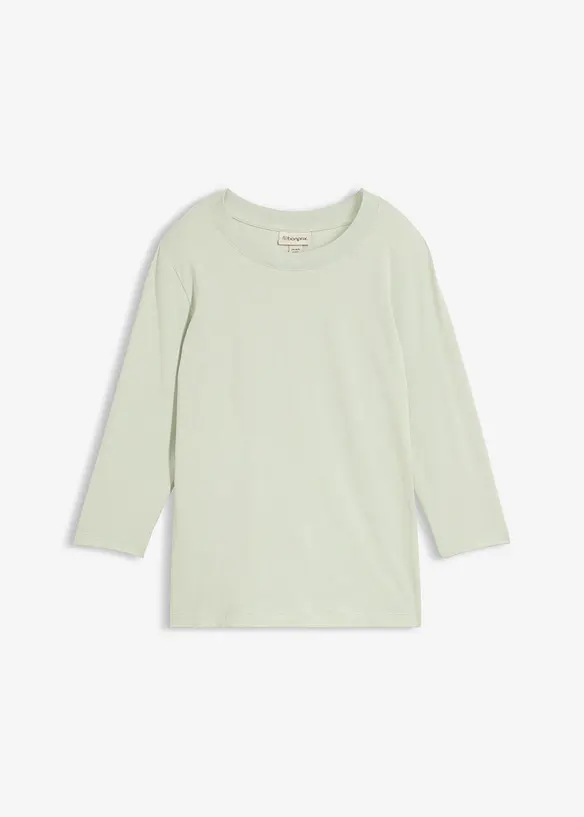 T-shirt manches 3/4 en coton extensible, bonprix