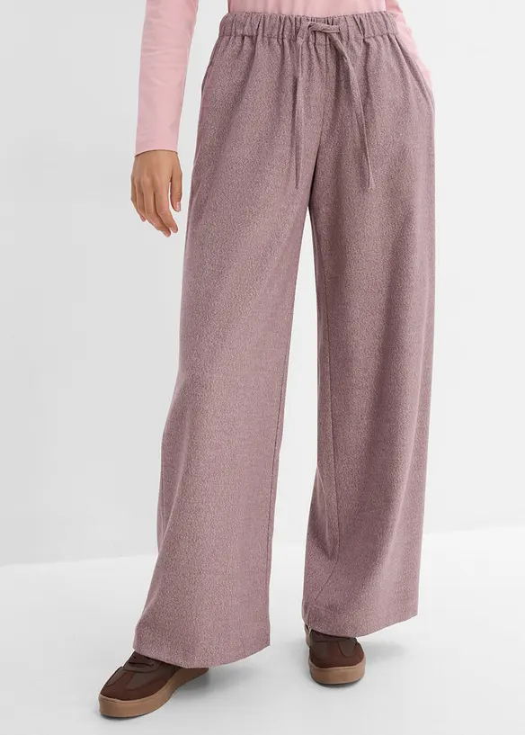 Palazzo-Hose in Wolloptik aus Viskose-Mix, bonprix