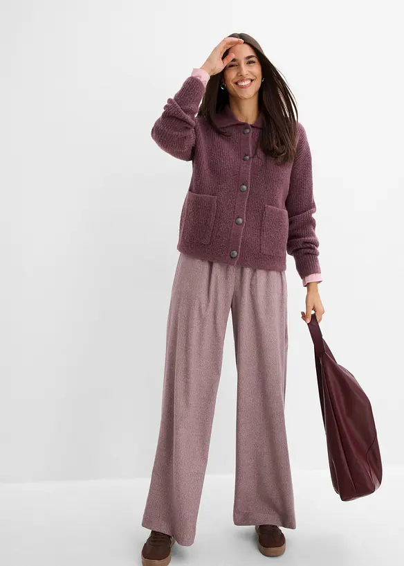 Palazzo-Hose in Wolloptik aus Viskose-Mix, bonprix