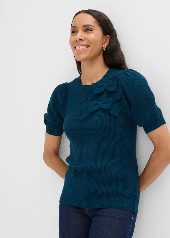 Pullover mit Schleifen-Applikation, bonprix