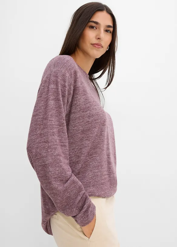 Sweat-shirt long aspect maille, bonprix
