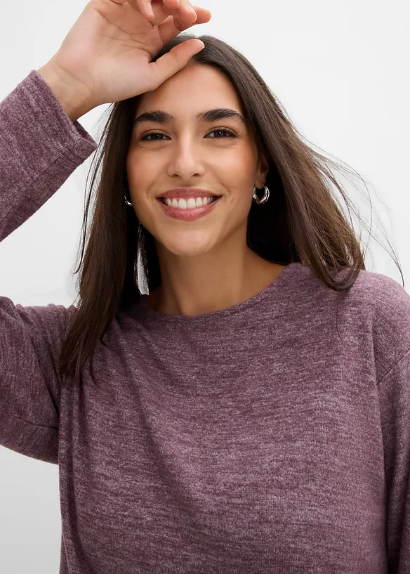 Sweat-shirt long aspect maille, bonprix