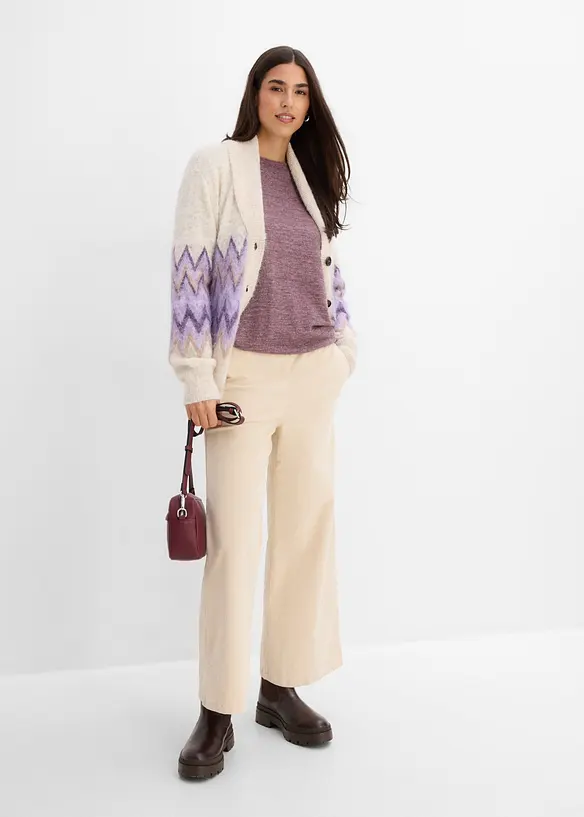 Sweat-shirt long aspect maille, bonprix