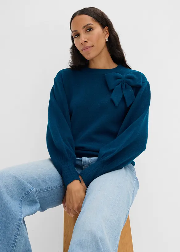 Pullover mit Schleifen-Applikation, bonprix