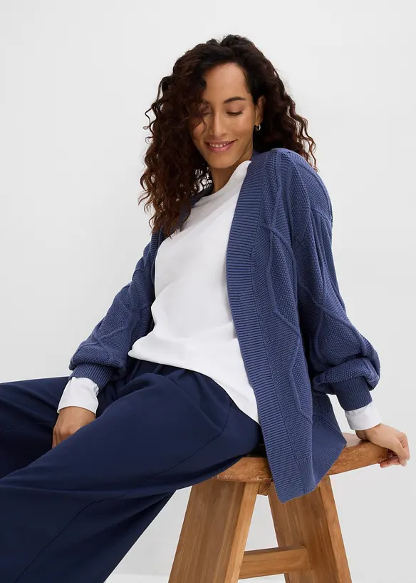 Strickjacke mit Zopfmuster, bonprix