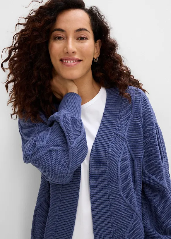 Strickjacke mit Zopfmuster, bonprix