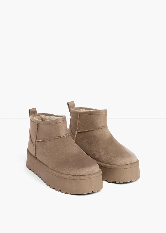 Boots fourr&eacute;es &agrave; plateforme, bonprix