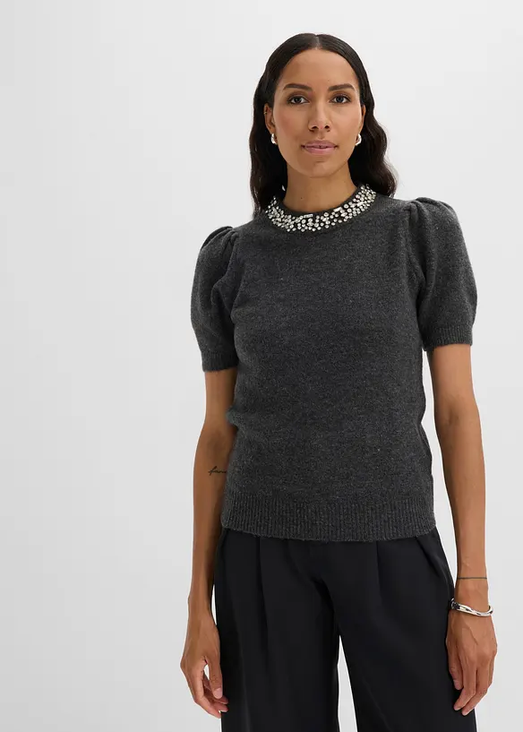 Pull avec application de strass, bonprix