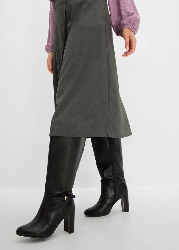 Jupe midi en viscose m&eacute;lang&eacute;e, bonprix