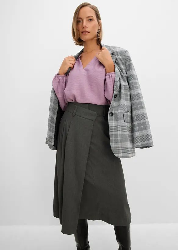 Jupe midi en viscose m&eacute;lang&eacute;e, bonprix