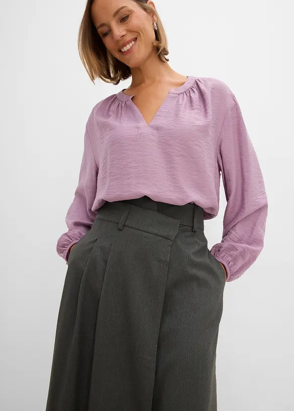 Jupe midi en viscose m&eacute;lang&eacute;e, bonprix