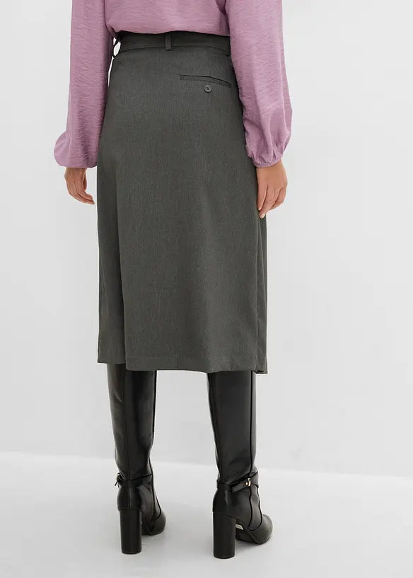 Jupe midi en viscose m&eacute;lang&eacute;e, bonprix