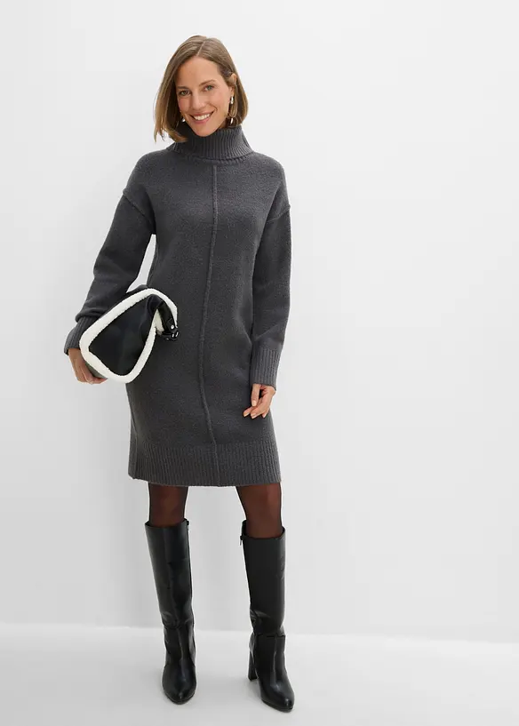 Robe en maille avec couture d&eacute;corative, bonprix