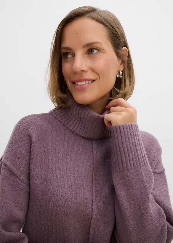 Robe en maille avec couture d&eacute;corative, bonprix