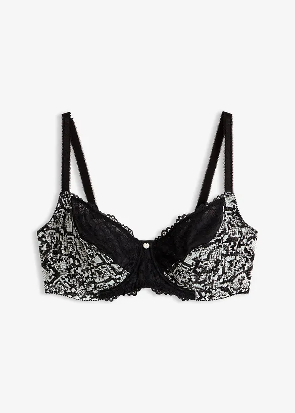 Soutien-gorge &agrave; armatures et mesh imprim&eacute;, bonprix