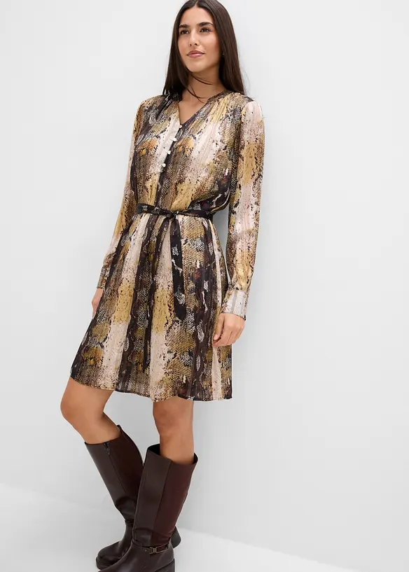 Chiffonkleid mit Glitzerf&auml;den, bonprix