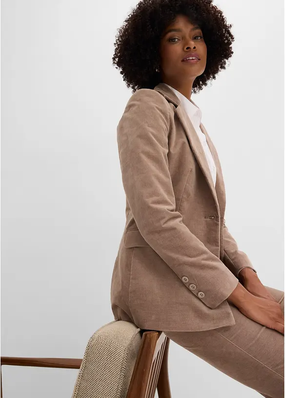 Blazer en velours c&ocirc;tel&eacute;, bonprix