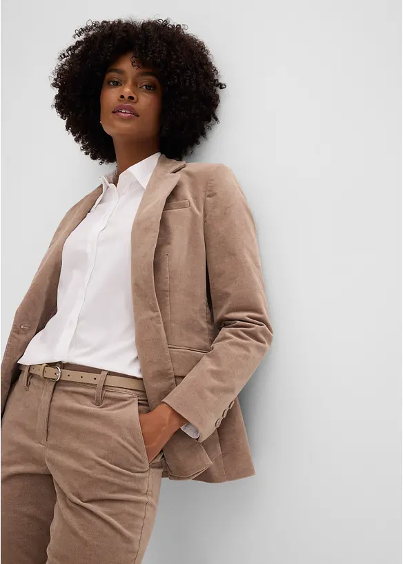 Blazer en velours c&ocirc;tel&eacute;, bonprix