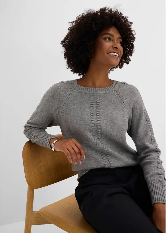 Fledermaus-Pullover mit Viskose-Anteil, bonprix