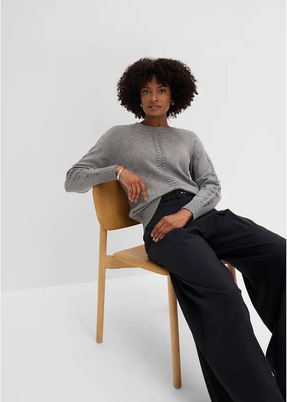 Fledermaus-Pullover mit Viskose-Anteil, bonprix