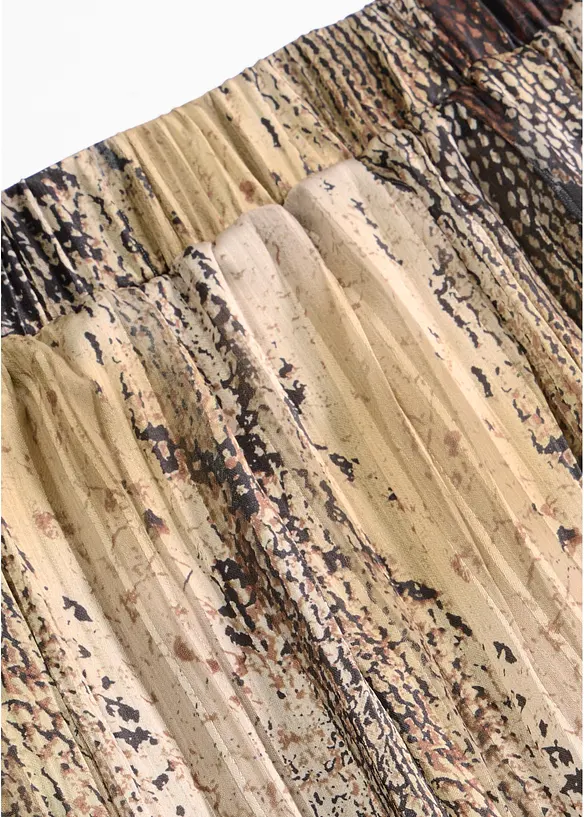 Jupe en mousseline effet froiss&eacute; avec fils brillants, bonprix