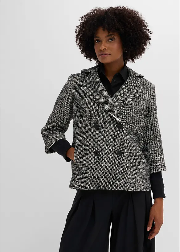 Cabanjacke in Tweedoptik mit Strickstulpen, bonprix