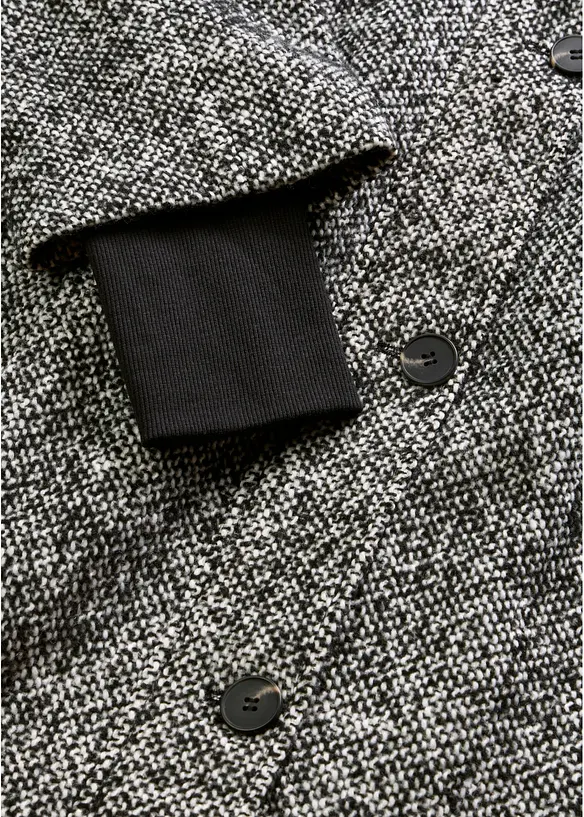 Mantel in Tweedoptik mit Strickstulpen, bonprix