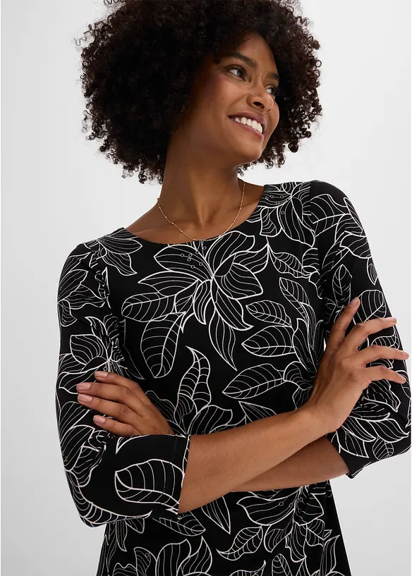 Jerseykleid mit Blumen-Design, bonprix