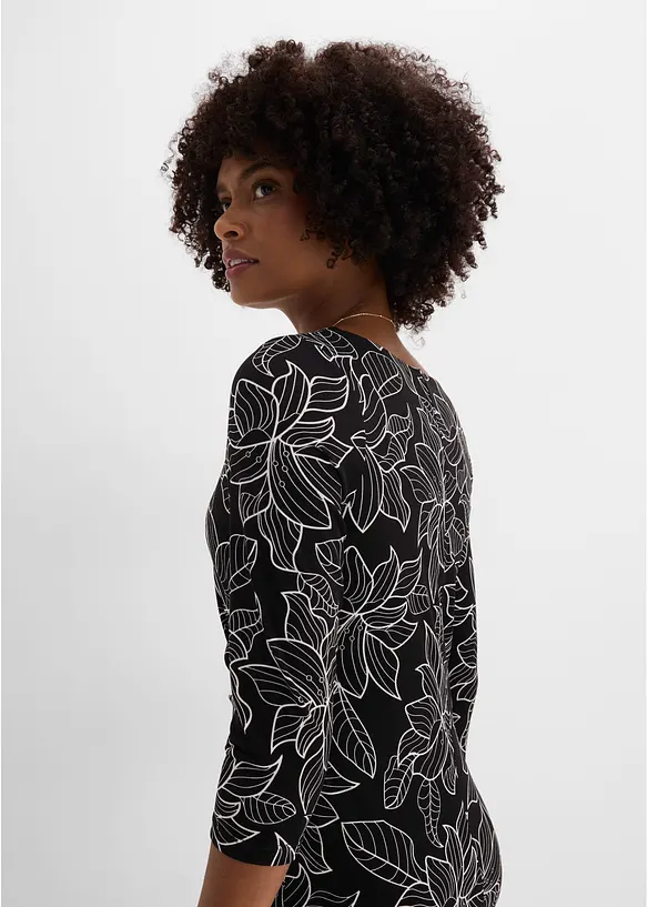 Jerseykleid mit Blumen-Design, bonprix