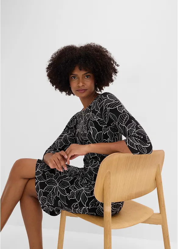 Jerseykleid mit Blumen-Design, bonprix