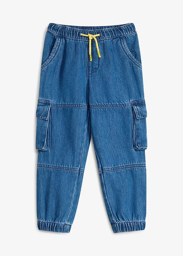 Jean cargo taille &eacute;lastiqu&eacute;e Lurchi en coton doux, Lurchi